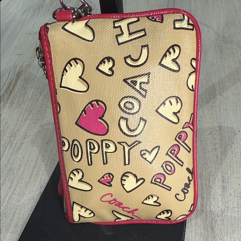 Coach Poppy Pink and Cream Wristlet - Picture 5 of 8